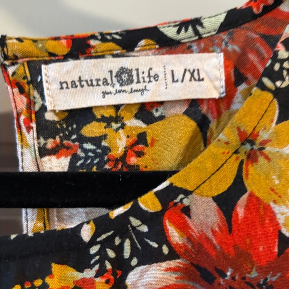 Natural Life Floral Patterned maxi Dress with same pockets L/XL - Picture 4 of 9